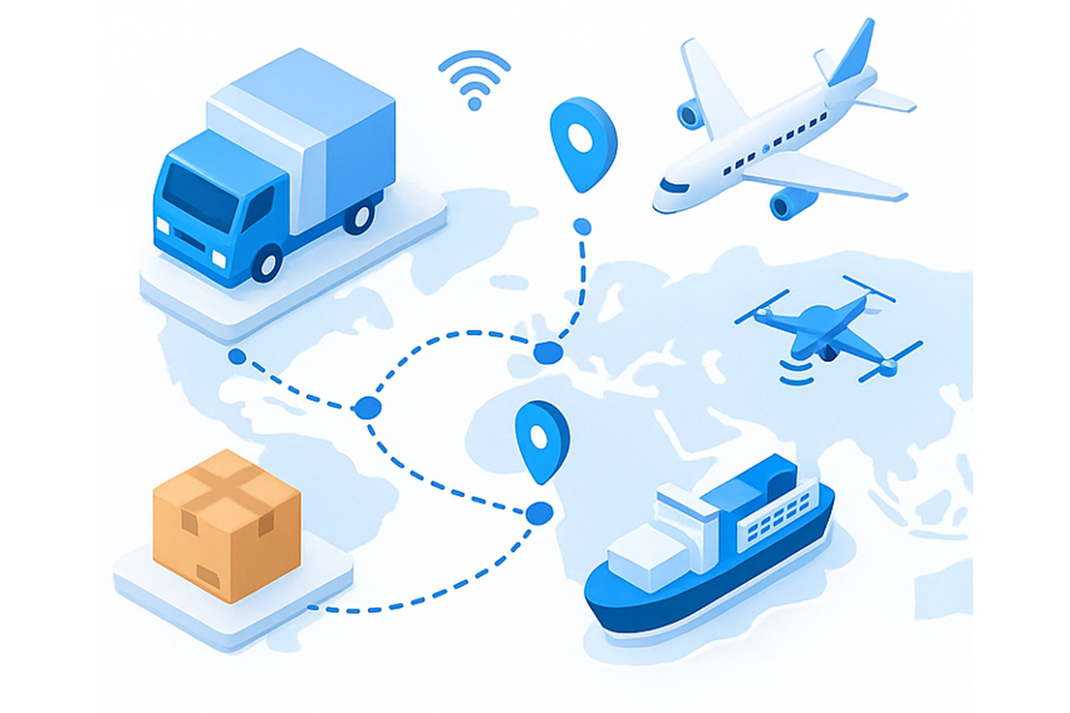 Map with routes and live vehicle tracking dashboard